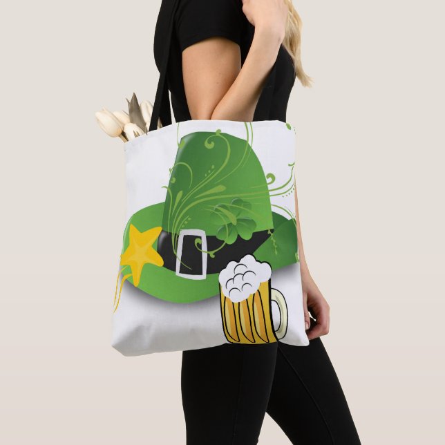 Toteväska Saint Patrick's Day Öl Tygkasse (Närbild)