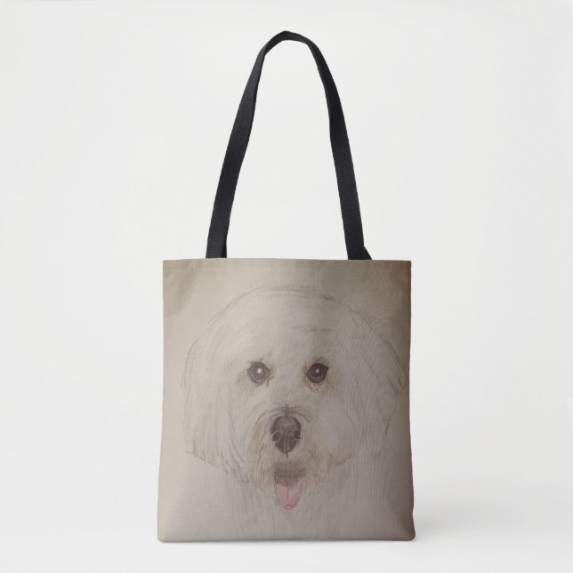 Toteväska Vattenfärg Pennor Hund Design Tygkasse (Framsida)