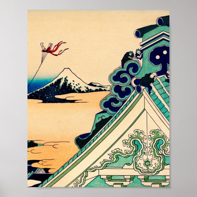Toto Asakusa Honganji av Katsushika Hokusai Poster (Framsidan)
