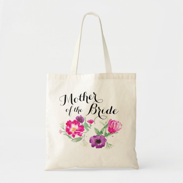 Toto för budens mammavattenfärgblommor tygkasse (Framsidan)
