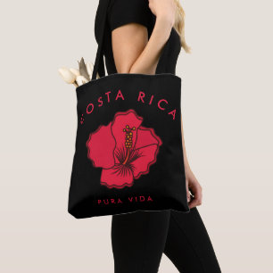 Toto för Costa Rica röd hibiskusstrand Tygkasse
