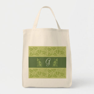Toto för Eco grön Monogramlivsmedel Tygkasse