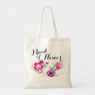 Toto för maid of honorvattenfärgblommor tygkasse