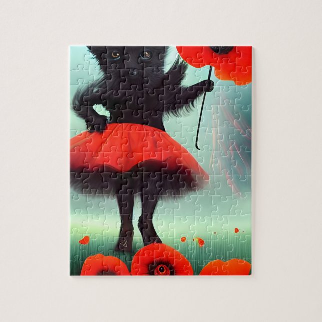Toto i Poppy Fält Jigszle Puzzle Pussel (Vertikal)