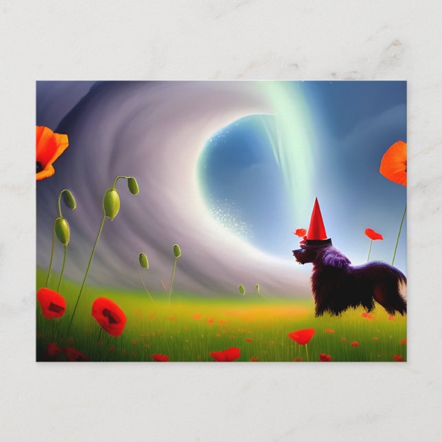 Toto Kolla vågen i ett poppy Fält-vykort Vykort (Framsida)