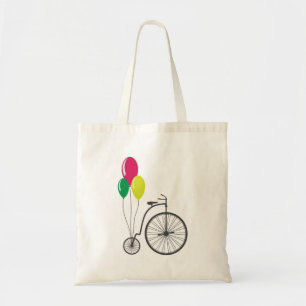 toto med den retro cykeln med ballonger tygkasse