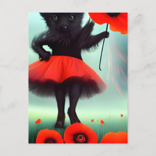 Toto och Red Poppy Flower Vykort