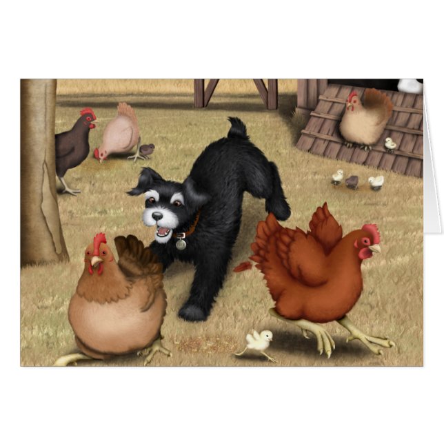 Toto som jagar hönor i gården OBS kort (Framsidan Horizontal)