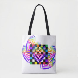 Toton för sommar för regnbågehjärtakärlek färgrika tygkasse