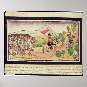 Totonakindianerna hjälper Conquistadors Poster