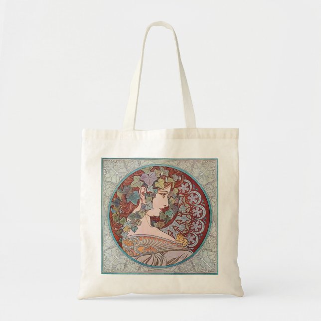 Totot för Alphonse Mucha murgrönaart nouveau Tygkasse (Framsidan)