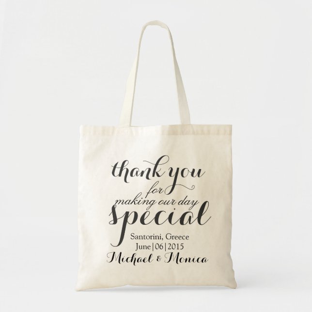 Totot för gåva för tackpersonligt bröllphotell tygkasse (Framsidan)