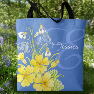 Totot för namn för vår blommorkonstanpassningsb tygkasse