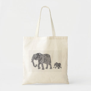 Totot för Paisley elefant- och babySilhouette Tygkasse
