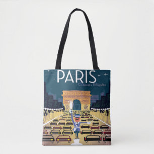 Totot för Paris frankrikevintage resor hänger l Tygkasse