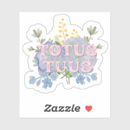 Totus Tuus Catholic Marian Floral Sticker Klistermärken