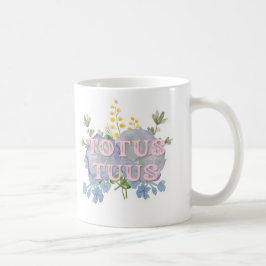 Totus Tuus Katolsk Mariakruk med blommor Kaffemugg
