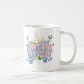 Totus Tuus Katolsk Mariakruk med blommor Kaffemugg
