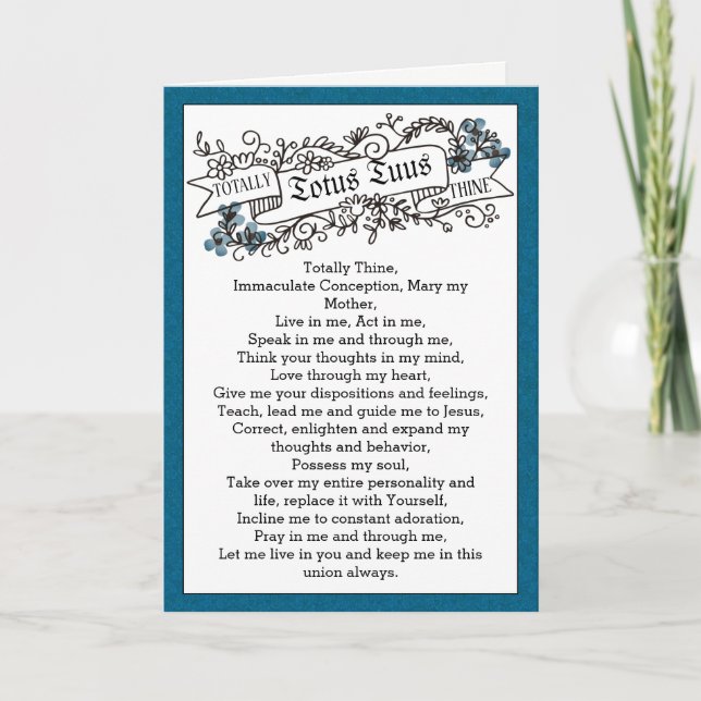 Totus Tuus Prayer Pope Johannes Paulus II Kort (Framsida)