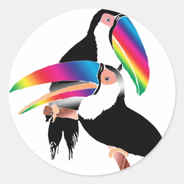 Tou Toucans Runt Klistermärke (Framsida)