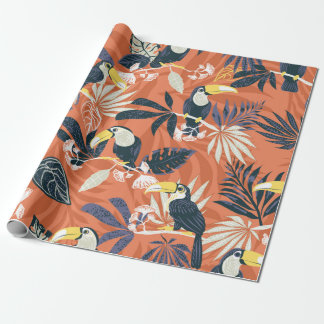 toucan and jungle seamless pattern presentpapper