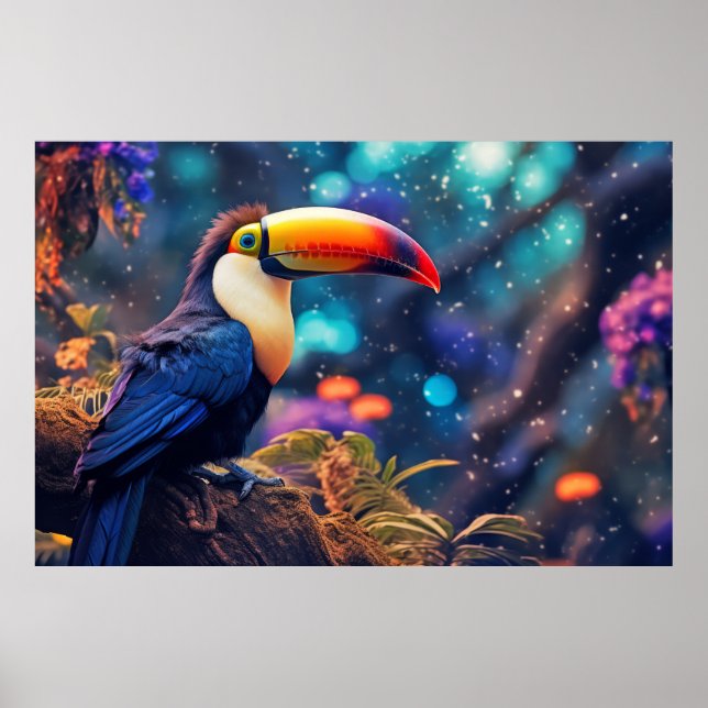 Toucan Animal Bird Wildlife Wilderness Colorful Poster (Framsidan)