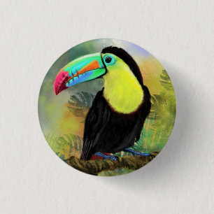 Toucan Bird Button Exotic Tropical Toco Knapp