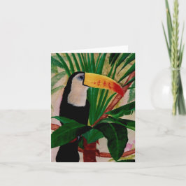 Toucan Bird Exotic Jungle Art Note Card Kort