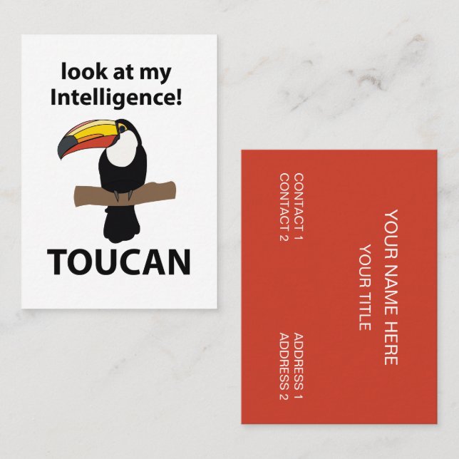 Toucan Bird Funny Tropical Visitkort (Fram/baksida)