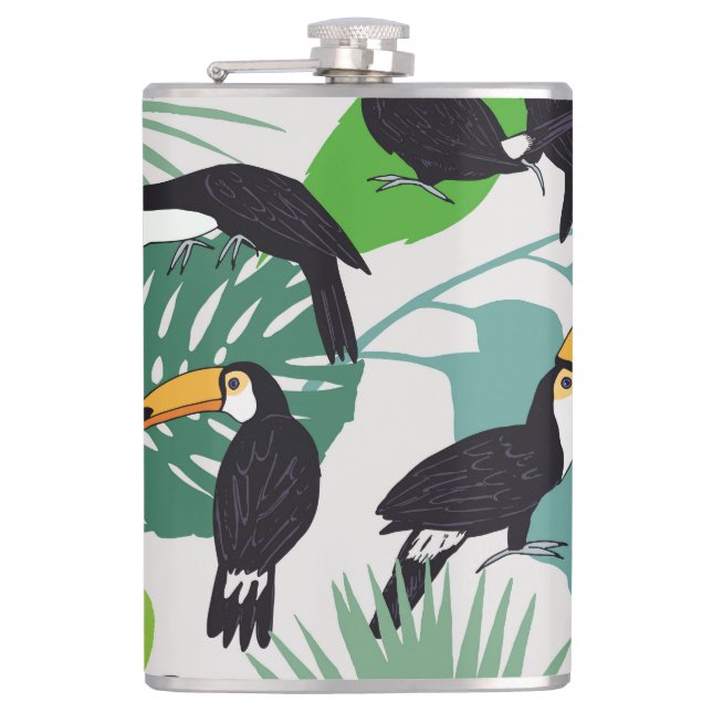 Toucan Bird: Handflatan Löv Mönster Fickplunta (Framsidan)