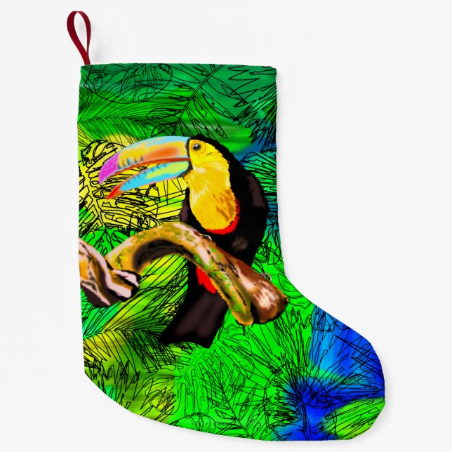 Toucan Bird-julklapp Liten Julstrumpa (Framsidan)