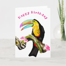 Toucan Bird med Grattis på födelsedagen-kort - din