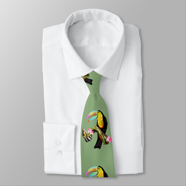 Toucan Bird Neck Tie - Din Färg Slips (Bunden)