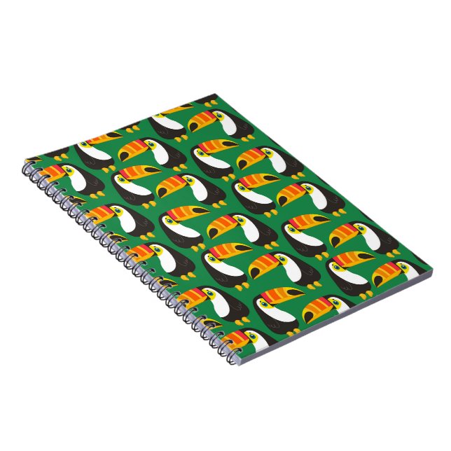 Toucan Bird Orange Beak Natural Grönt Animal Anteckningsbok (Högra Sidan)