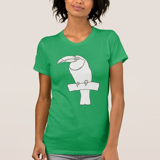 Toucan Bird Outline Teckning på t-shirts (Framsida)