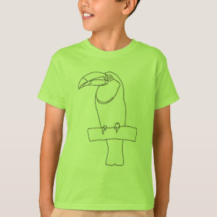 Toucan Bird Outline Teckning på t-shirts