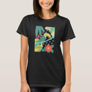 Toucan Bird Tropical Cute Handflatan Löv Flower Be T Shirt