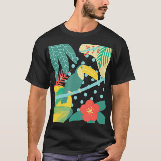 Toucan Bird Tropical Cute Handflatan Löv Flower Na T Shirt