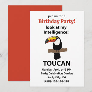 Toucan Bird Tropical Funny Birthday Inbjudningar