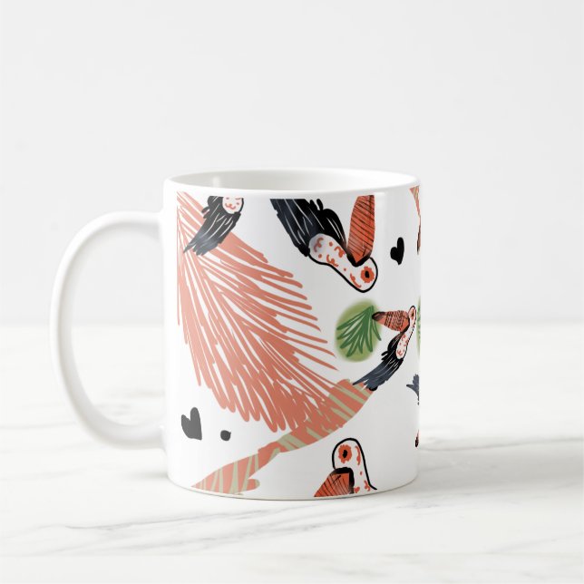 Toucan Birds Summer Tropical Greenery Art Kaffemugg (Vänster)