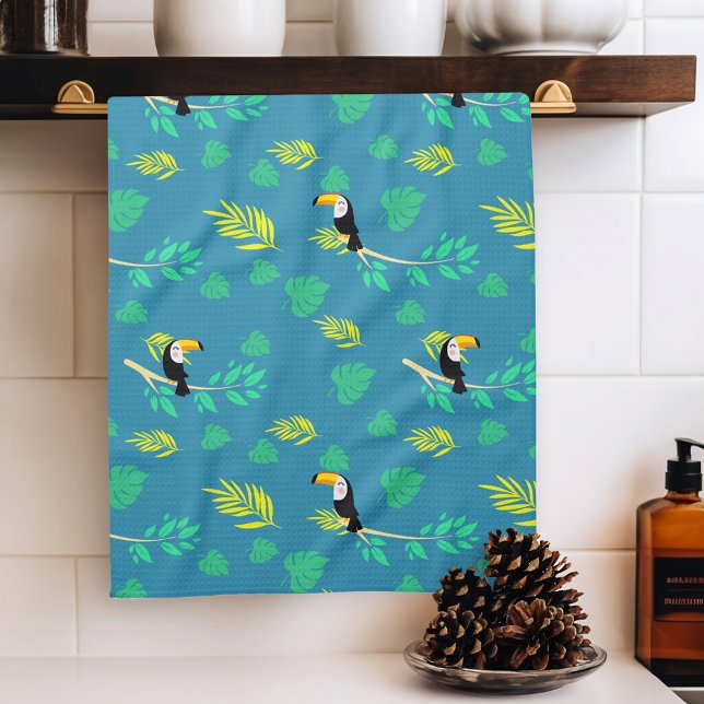 Toucan Blue och Grönt Tropical Rainforest Kökshandduk (Skapare uppladdad)