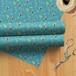 Toucan Blue och Grönt Tropical Rainforest Presentpapper