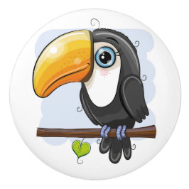 Toucan Ceramic Knob Knopp