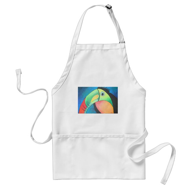 Toucan Chillike Tecknad Painting Förkläde (Framsidan)