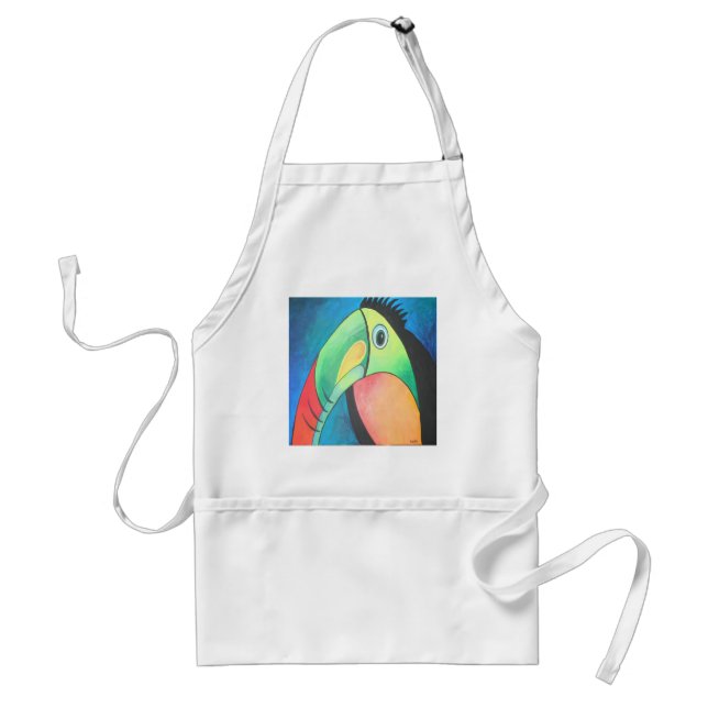 Toucan Chillike Tecknad Painting Förkläde (Framsidan)