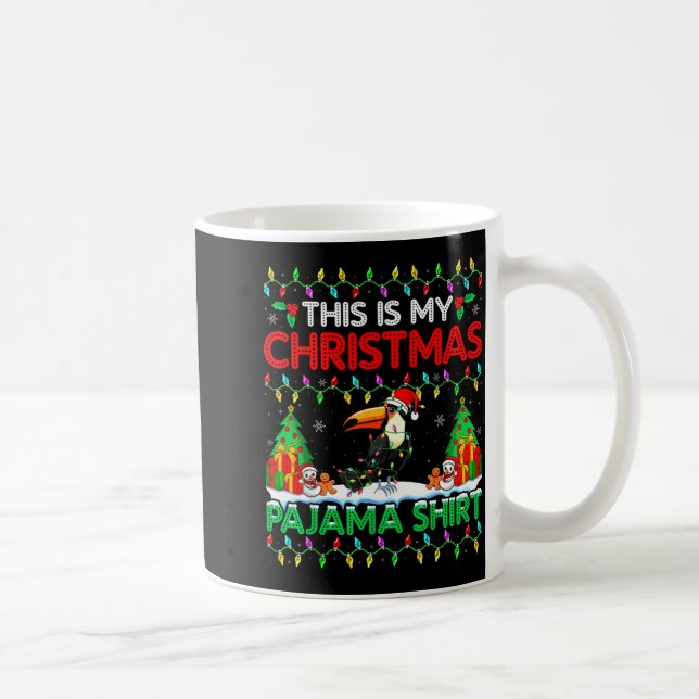 Toucan Christmas Santa Hat Pajama Shirt - Toucan L Kaffemugg (Höger)