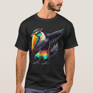 Toucan Dabbing Swimming Pool Beach Vacation Tropic T Shirt