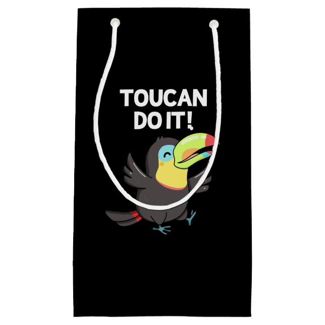 Toucan Do It Funny Positive Bird Pun Mörk BG (Framsidan)