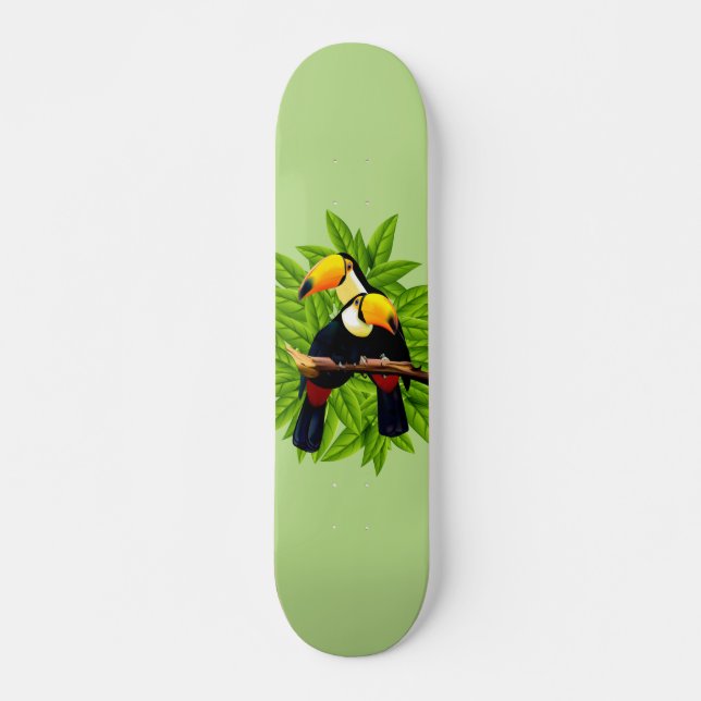 Toucan Duo Grönt Mini Skateboard Bräda 18,5 Cm (Framsida)
