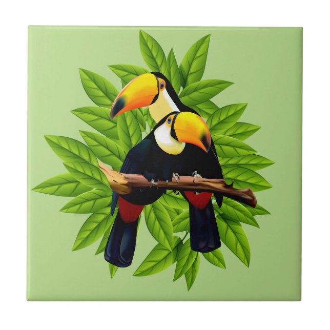 Toucan Duogrönt Kakelplatta (Framsidan)